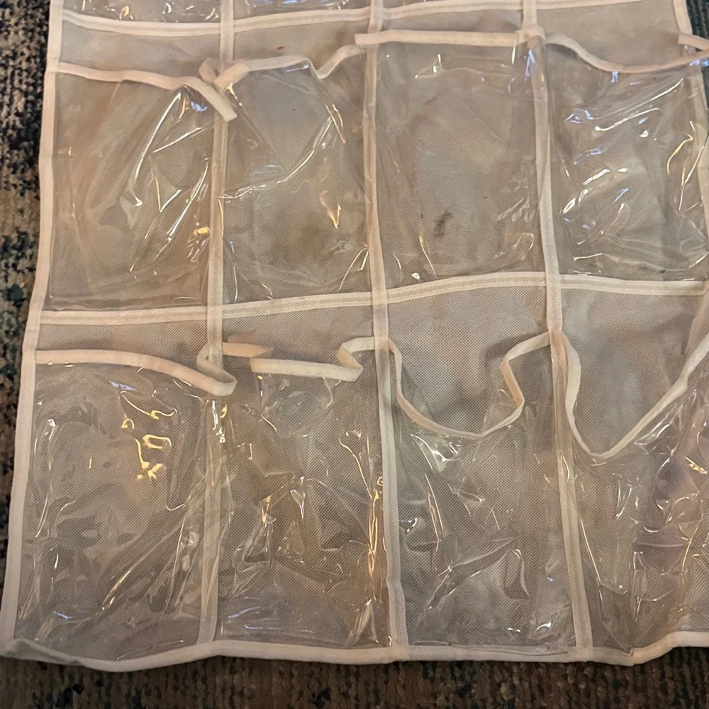 White Hanging Shoe Organizer 12 pouches